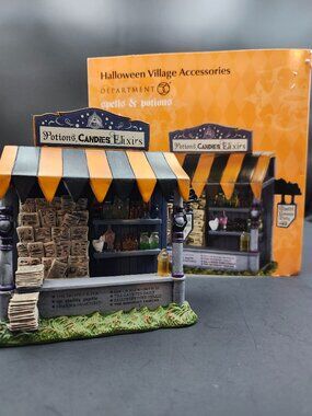Department 56 Snow Village Halloween Spells & Potions Kiosk With Box